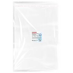 Пакеты БОПП с клеевым клапаном, КОМПЛЕКТ 100 штук, 40&times;60 + 4 см, 30 мкм, с усиленным швом, BRAUBERG, 700412