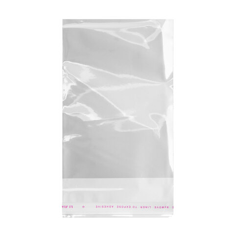 Пакеты БОПП с клеевым клапаном, КОМПЛЕКТ 100 шт., 6х8+3 см, 25 мкм, BRAUBERG, 700414