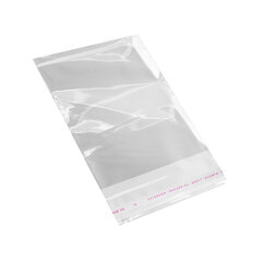 Пакеты БОПП с клеевым клапаном, КОМПЛЕКТ 100 штук, 6&times;8 + 3 см, 25 мкм, BRAUBERG, 700414