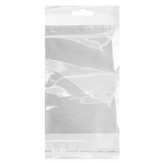 Пакеты БОПП с европодвесом, клеевым клапаном, КОМПЛЕКТ 100 штук, 13&times;27 + 3 + 4 см, белая подложка, BRAUBERG, 700415