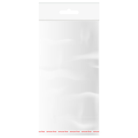 Пакеты БОПП с европодвесом, клеев.клапаном КОМПЛЕКТ 100шт 10х16+3+4см бел подложка, BRAUBERG, 700416