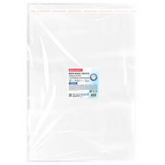 Пакеты БОПП с клеевым клапаном, КОМПЛЕКТ 100 штук, 30&times;40 + 4 см, 53 мкм, с усиленным швом, BRAUBERG, 700418