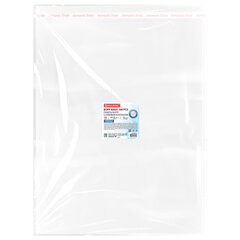 Пакеты БОПП с клеевым клапаном, КОМПЛЕКТ 100 штук, 40&times;50 + 4 см, 53 мкм, с усиленным швом, BRAUBERG, 700419