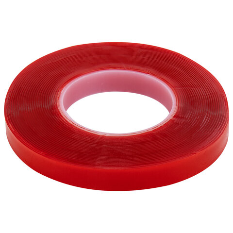 Монтажная прозрачная суперпрочная двухсторонняя лента 10мм х 5м, акриловая, толщина 1мм, WBZ, 700423