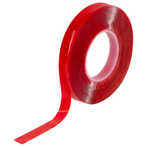 Монтажная прозрачная суперпрочная двухсторонняя лента 10мм х 5м, акриловая, толщина 1мм, WBZ, 700423