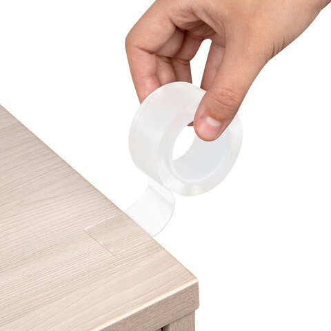 Многоразовая двухсторонняя прозрачная крепежная лента Скотч NANO tape 2м x 3см, 1мм, WBZ, 700425