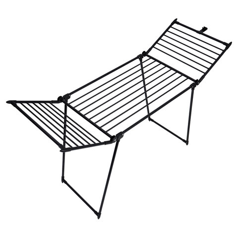 Сушилка напольная для белья раскладная, 3 зоны сушки, 19 метров, LAIMA HOME TRIO BLACK, 700470