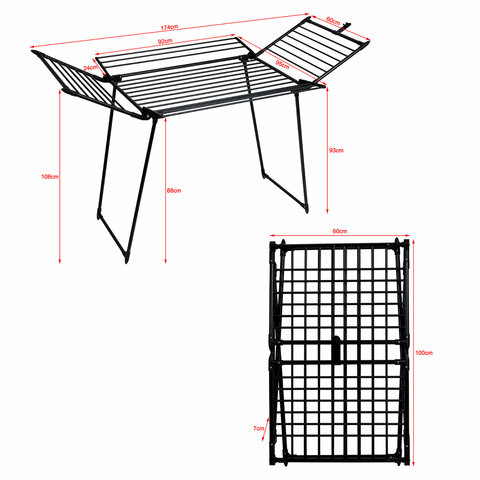 Сушилка напольная для белья раскладная, 5 зон сушки, 25 метров, LAIMA HOME MEGA BLACK, 700471