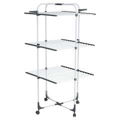 Сушилка напольная для белья раскладная, 3 уровня, 30 метров, на колесах, LAIMA HOME HIGH-RISE, 700472