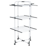 Сушилка напольная для белья раскладная, 3 уровня, 30 метров, на колесах, LAIMA HOME HIGH-RISE, 700472