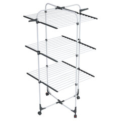Сушилка напольная для белья раскладная, 3 уровня, 30 метров, на колесах, LAIMA HOME HIGH-RISE, 700472