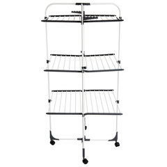 Сушилка напольная для белья раскладная, 3 уровня, 30 метров, на колесах, LAIMA HOME HIGH-RISE, 700472