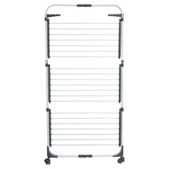 Сушилка напольная для белья раскладная, 3 уровня, 30 метров, на колесах, LAIMA HOME HIGH-RISE, 700472