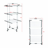 Сушилка напольная для белья раскладная 3 уровня, 30 метров, на колесах, LAIMA HOME HIGH-RISE, 700472