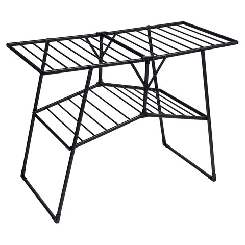 Сушилка напольная для белья раскладная, 4 зоны, 2 уровня, 22 метра, LAIMA HOME QUATRO BLACK, 700475