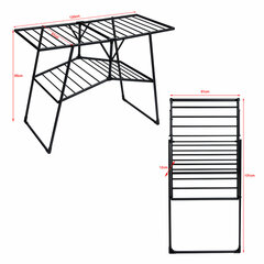 Сушилка напольная для белья раскладная, 4 зоны, 2 уровня, 22 метра, LAIMA HOME QUATRO BLACK, 700475