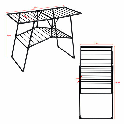 Сушилка напольная для белья раскладная, 4 зоны, 2 уровня, 22 метра, LAIMA HOME QUATRO BLACK, 700475
