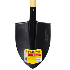 Лопата штыковая стальная 22&times;29 см, ОБЩАЯ ДЛИНА 115 см, деревянный черенок, V-ручка, RABBITEX (РАББИТЕКС) &laquo;STANDARD&raquo;, 700478