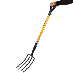 Вилы копальные стальные 19&times;28 см, ОБЩАЯ ДЛИНА 115 см, черенок стекловолокно, V-ручка, RABBITEX (РАББИТЕКС) &laquo;FIBERGLASS&raquo;, 700491