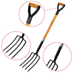 Вилы копальные стальные 19&times;28 см, ОБЩАЯ ДЛИНА 115 см, черенок стекловолокно, V-ручка, RABBITEX (РАББИТЕКС) &laquo;FIBERGLASS&raquo;, 700491