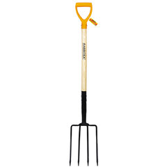 Вилы копальные стальные 19&times;28 см, ОБЩАЯ ДЛИНА 115 см, деревянный черенок, V-ручка, RABBITEX (РАББИТЕКС) &laquo;STANDARD&raquo;, 700492