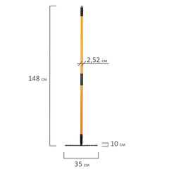 Грабли 14 зубьев стальные 35&times;10 см, ОБЩАЯ ДЛИНА 150 см, черенок стекловолокно, RABBITEX (РАББИТЕКС) &laquo;FIBERGLASS&raquo;, 700494