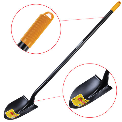 Лопата штыковая цельнометаллическая 22х28см, L=150см черенок сталь, RABBITEX "long handle", 700497