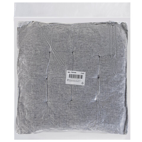 Подушка на стул "РОГОЖКА", 40x40 см, полиэстер, светло-серая, PRIMILA (ПРИМИЛА) LUX, 700498