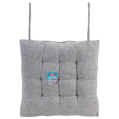 Подушка на стул "РОГОЖКА", 40x40 см, полиэстер, светло-серая, PRIMILA (ПРИМИЛА) LUX, 700498