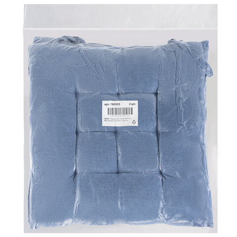 Подушка на стул "РОГОЖКА", 40x40 см, полиэстер, синяя, PRIMILA (ПРИМИЛА) LUX, 700503