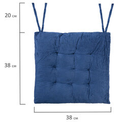 Подушка на стул &laquo;ВЕЛЬВЕТ&raquo; 38&times;38 см, полиэстер, синяя, PRIMILA (ПРИМИЛА) CLASSIC, 700505