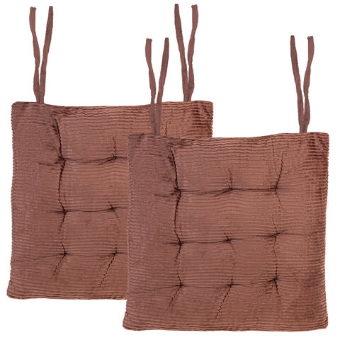 Подушка на стул "ВЕЛЬВЕТ" 38х38 см, полиэстер, коричневая, PRIMILA (ПРИМИЛА) CLASSIC, 700506