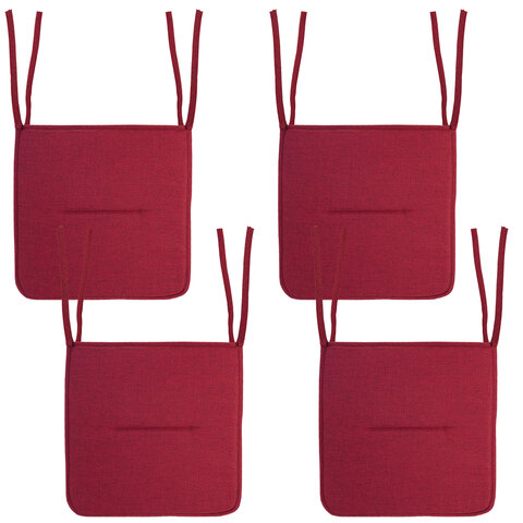 Подушка на стул плоская "РОГОЖКА" 37x37 см, полиэстер, бордовая, PRIMILA (ПРИМИЛА) STANDARD, 700510