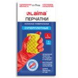 Перчатки МНОГОРАЗОВЫЕ латексные LAIMA, c ДЛИННОЙ МАНЖЕТОЙ 25 см, КРАСНЫЕ, размер L (большой), вес 80 г, 700530