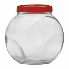 Банка для сыпучих продуктов, с красной крышкой, объем 2000 мл, стекло, PASABAHCE &laquo;БЕЛЛА&raquo;, 80002СЛ1