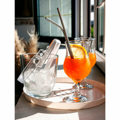 Ведерко для льда стеклянное, с пластиковыми щипцами, высота 130 мм, PASABAHCE &laquo;СИЛЬВАНА&raquo;, фирменная подарочная упаковка, 53628