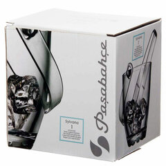 Ведерко для льда стеклянное, с пластиковыми щипцами, высота 130 мм, PASABAHCE &laquo;СИЛЬВАНА&raquo;, фирменная подарочная упаковка, 53628