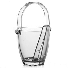 Ведерко для льда стеклянное, с пластиковыми щипцами, высота 130 мм, PASABAHCE &laquo;СИЛЬВАНА&raquo;, фирменная подарочная упаковка, 53628