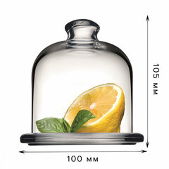 Лимонница с крышкой, высота 105 мм, стекло, PASABAHCE &laquo;БЕЙЗИК&raquo;, фирменная подарочная упаковка, 98397