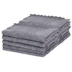Салфетки из МИКРОФИБРЫ 30&times;30 см, GRAY, big pack, КОМПЛЕКТ 10 штук, 180 г/<wbr/>м<sup>2</sup>, LAIMA HOME, 700609
