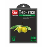 Перчатки полиэтиленовые, КОМПЛЕКТ 50 пар (100 шт.), размер М (средний), 8 микрон, GRIFON, 303-020