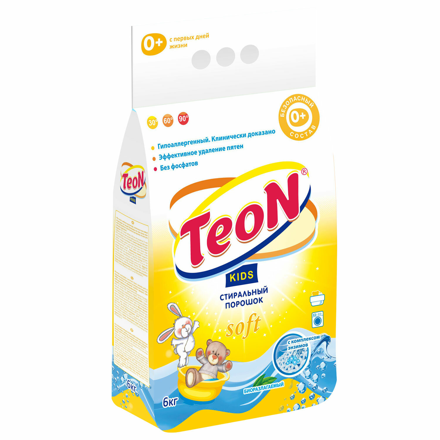 Стиральный порошок детский гипоаллергенный 6 кг, TEON, биоразлагаемый