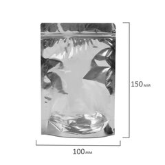 Пакеты дой-пак с замком ZIP LOCK, металлизированная + прозрачная стенка, 100&times;150 + 30 мм, КОМПЛЕКТ 100 штук, 70 мкм, BRAUBERG, 700682