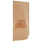 Пакеты дой-пак с замком ZIP LOCK, крафт с окном 60 мм, 170х240 + 40 мм, КОМПЛЕКТ 100 штук, 150 мкм, BRAUBERG, 700692