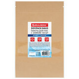 Пакеты дой-пак с замком ZIP LOCK, крафт с окном 60 мм, 170х240 + 40 мм, КОМПЛЕКТ 100 штук, 150 мкм, BRAUBERG, 700692