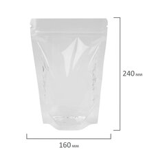 Пакеты дой-пак с замком ZIP LOCK, прозрачные, 160х240 + 40 мм, КОМПЛЕКТ 100 штук, 70 мкм, BRAUBERG, 700698