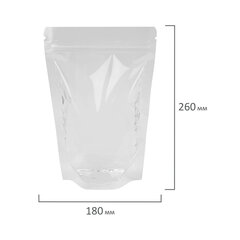 Пакеты дой-пак с замком ZIP LOCK, прозрачные, 180х260 + 40 мм, КОМПЛЕКТ 100 штук, 70 мкм, BRAUBERG, 700699