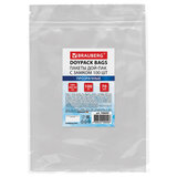 Пакет Дой-Пак с замком ZIP LOCK, прозрачный 180 х 260 + 40 мм, 100 штук 70 мкм, BRAUBERG, 700699