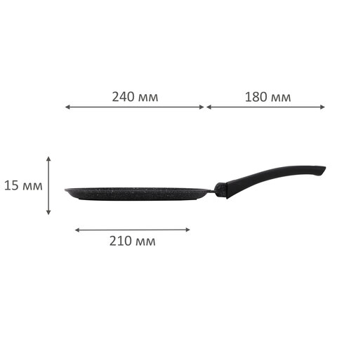 Сковорода блинная 24 см пятислойное антипригар. покрытие, soft-touch ручка, ГАРДАРИКА Орион, 0824-04
