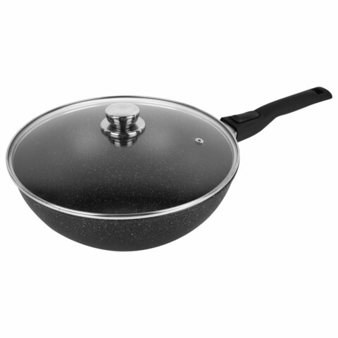 Сковорода ВОК 28 см 4 л с крышкой, антипригарное покрытие, s-t ручка, ГАРДАРИКА Орион, 0728-04-10